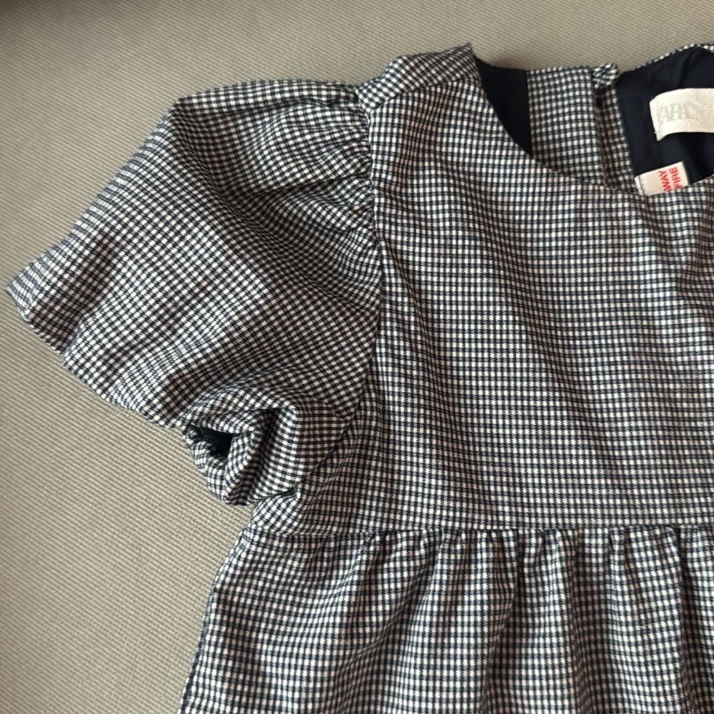 Zara 2-3 yrs blue checked dress - Picture 3 of 4